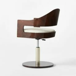 Renato Chenille And Burl Wood Office Chair -marin sHOP RenatoBrlWdOfficeChair3QBSSF22