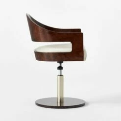 Renato Chenille And Burl Wood Office Chair -marin sHOP RenatoBrlWdOfficeChairSDSSF22