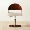 Renato Chenille And Burl Wood Office Chair -marin sHOP RenatoBrlWdOfficeChairSHF22