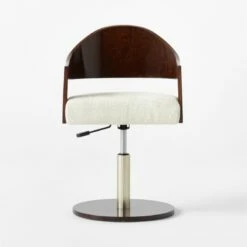 Renato Chenille And Burl Wood Office Chair -marin sHOP RenatoBrlWdOfficeChairSOSSF22