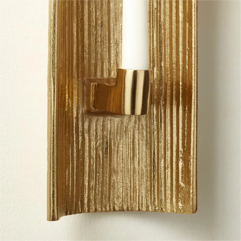 Ripple Brass Wall Sconce Taper Candle Holder 5 Ripple Brass Wall Sconce Taper Candle Holder - Image 3
