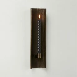 Ripple Bronze Wall Sconce Taper Candle Holder -marin sHOP RippleSconceBronzeROS23
