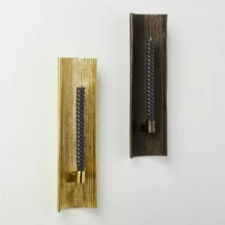 Ripple Brass Wall Sconce Taper Candle Holder 11 Ripple Brass Wall Sconce Taper Candle Holder -marin sHOP RippleSconceGroupFHS23