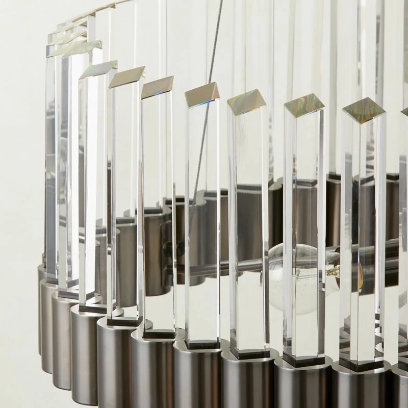 Risette Black Chrome And Crystal Chandelier 5 Risette Black Chrome And Crystal Chandelier - Image 3