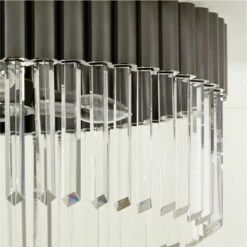 Risette Black Chrome And Crystal Flush Mount Light -marin sHOP RisetteCrystlBkChrmFlhMntAVSHS23