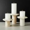 Roca Travertine Pillar Candle Stands