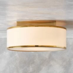 Ronda Indoor/Outdoor Polished Brass Flush Mount Light -marin sHOP RondaPldBrsInNOutdrFlshMntAV3SHF22