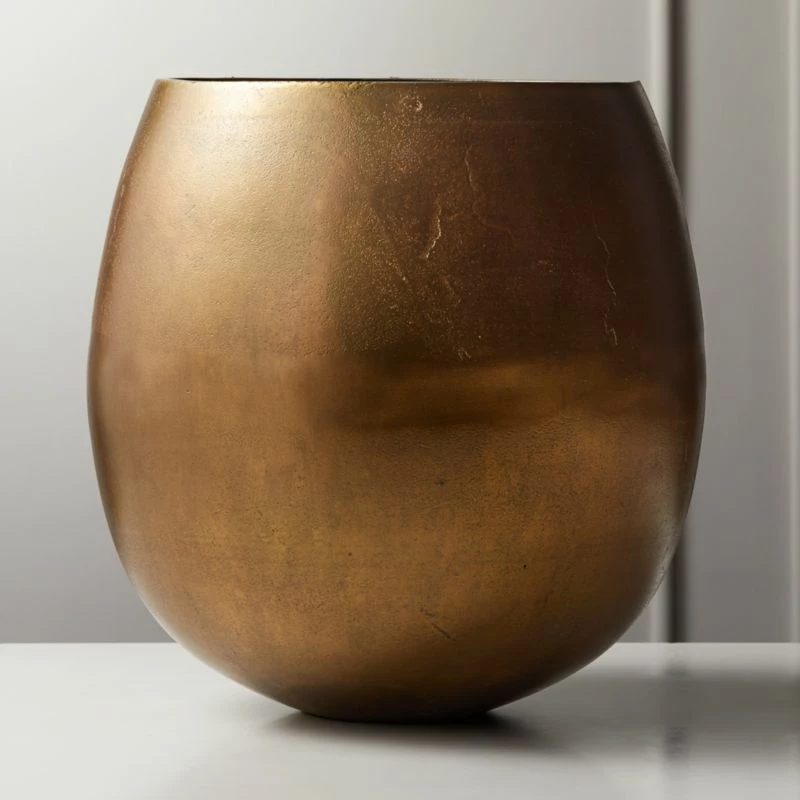 Rough Cast Brass Metal Indoor Planter Small 3 Rough Cast Brass Metal Indoor Planter Small