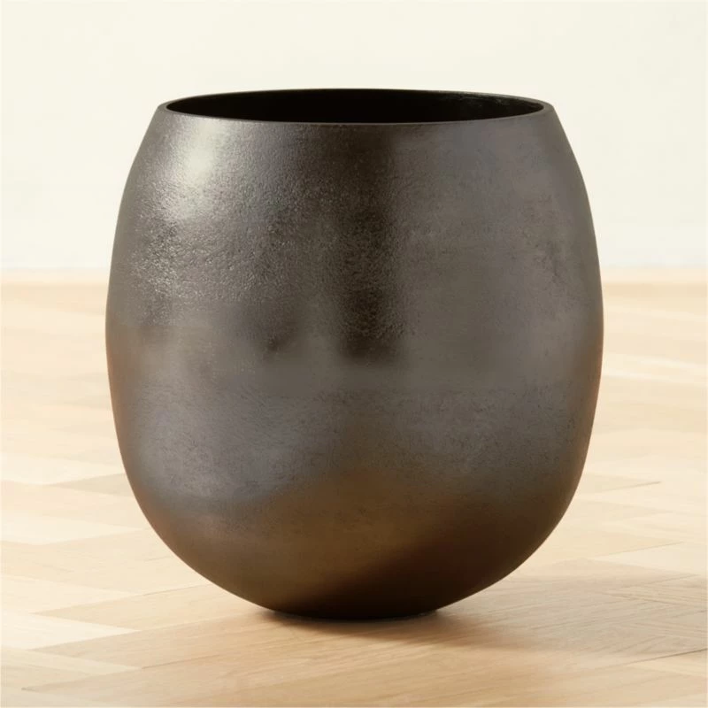 Rough Cast Black Metal Indoor Planter Small 3 Rough Cast Black Metal Indoor Planter Small