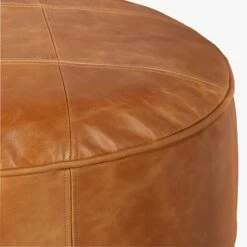 Round Saddle Leather Ottoman-Pouf -marin sHOP RoundSddlLthrPoufOttomanAVS20