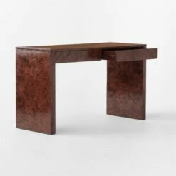 Runway 2-Drawer Burl Wood Desk 14 Runway 2-Drawer Burl Wood Desk -marin sHOP RunwayBurlwoodDesk3QAVSSF21