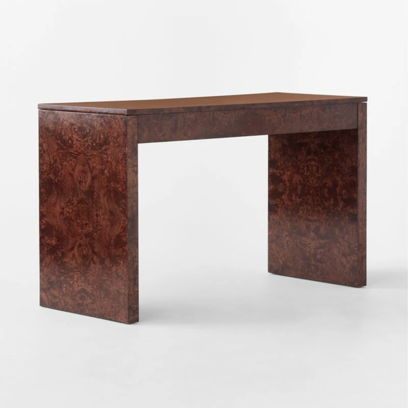 Runway 2-Drawer Burl Wood Desk 9 Runway 2-Drawer Burl Wood Desk - Image 7