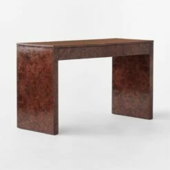 Runway 2-Drawer Burl Wood Desk 13 Runway 2-Drawer Burl Wood Desk -marin sHOP RunwayBurlwoodDesk3QSSF21