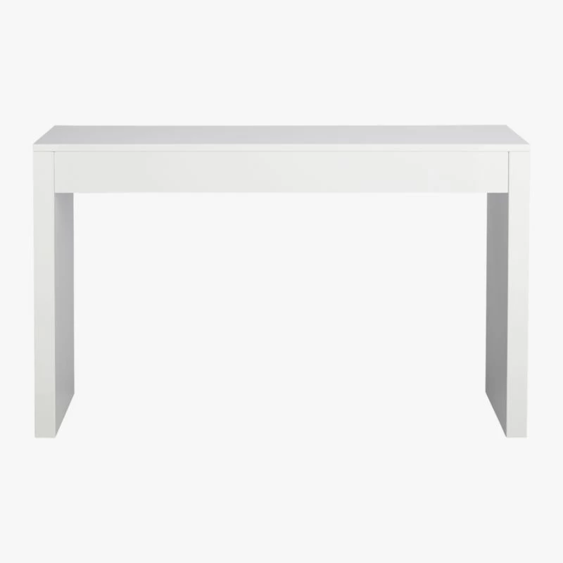 Runway 2-Drawer White Lacquered Wood Desk 6 Runway 2-Drawer White Lacquered Wood Desk - Image 4