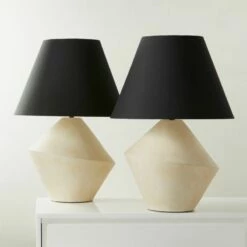 Sabia Ivory Ceramic Table Lamp With Black Shade -marin sHOP SabiaIvoryShrtTableLampAV3SHS23