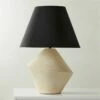 Sabia Ivory Ceramic Table Lamp With Black Shade -marin sHOP SabiaIvoryShrtTableLampSHS23