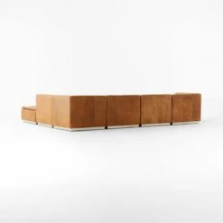 Salon 6-Piece L-Shaped Brown Leather Sectional Sofa -marin sHOP Salon6pcBrownLthrSect3QBSSF22