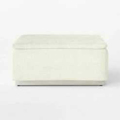 Salon Ivory Chenille Ottoman -marin sHOP SalonIvoryOttomanSOSSF22