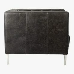 Savile Bello Black Leather Tufted Chair -marin sHOP SavileLeatherChairSideF16