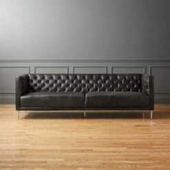 Savile Leather Tufted Sofa