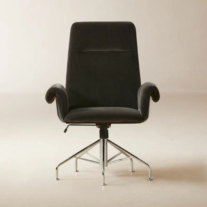 Saviti Black Velvet Office Chair 3 Saviti Black Velvet Office Chair