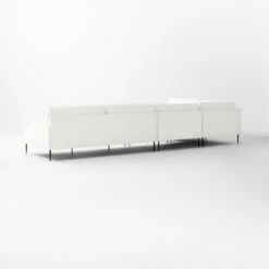 Scalino 4-Piece L-Shaped White Performance Velvet Sectional Sofa With Left Arm Chair -marin sHOP Scalino4PWtStLAChrRALvst3QBSSF22