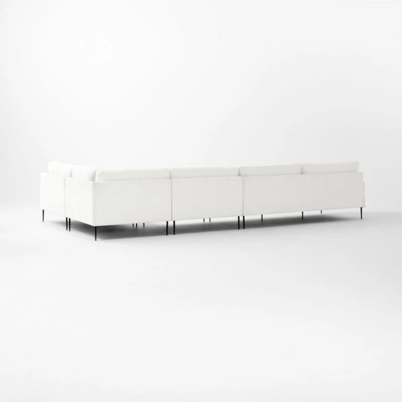 Scalino 4-Piece L-Shaped White Performance Velvet Sectional Sofa With Right Arm Chair 7 Scalino 4-Piece L-Shaped White Performance Velvet Sectional Sofa With Right Arm Chair - Image 5