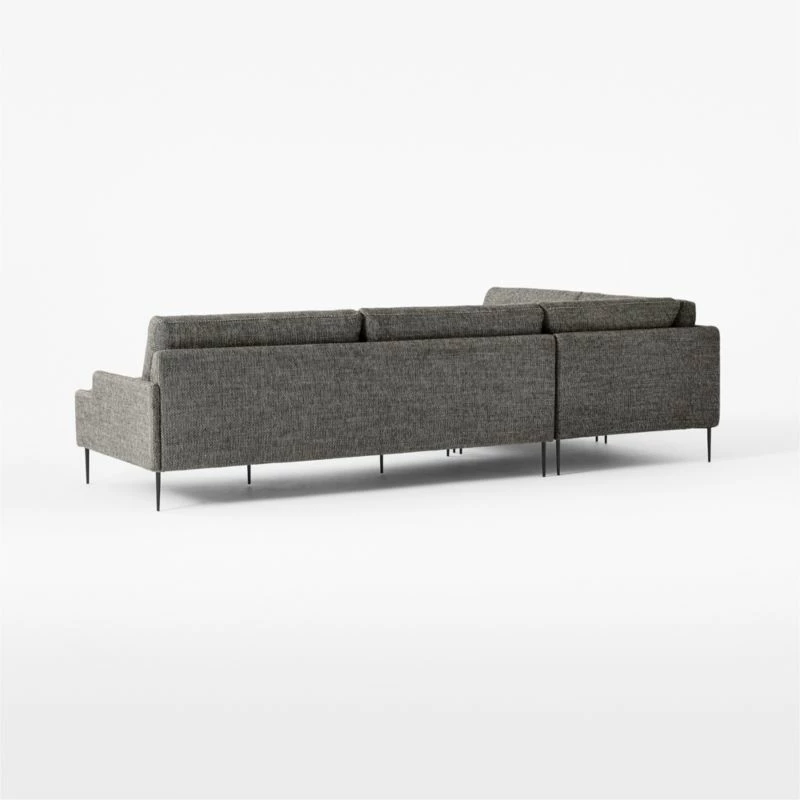 Scalino 3-piece L-Shaped Grey Sectional Sofa With Left Arm Chair 7 Scalino 3-piece L-Shaped Grey Sectional Sofa With Left Arm Chair - Image 5