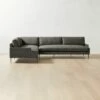 Scalino 3-piece L-Shaped Grey Sectional Sofa With Left Arm Chair -marin sHOP ScalinoGryLAChair3PcSectSHF22