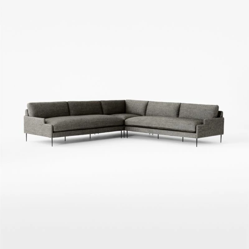 Scalino 3-piece L-Shaped Grey Sectional Sofa With Double Loveseat 5 Scalino 3-piece L-Shaped Grey Sectional Sofa With Double Loveseat - Image 3