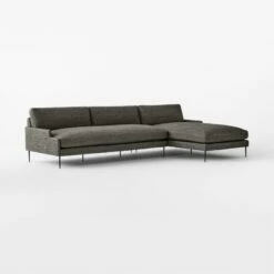 Scalino 2-Piece L-Shaped Grey Sectional Sofa With Right Chaise -marin sHOP ScalinoGryRAChsLALvSct3QSSF22