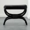 Serpette Black Cowhide Stool