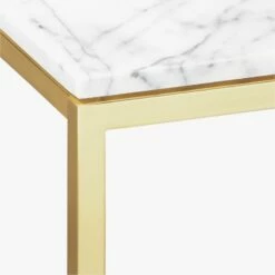 Smart Brass C Table With White Marble Top -marin sHOP SmartMarbleBrassCTableAVS20