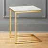 Smart Brass C Table With White Marble Top -marin sHOP SmartMarbleBrassCTableSHS18 1x1