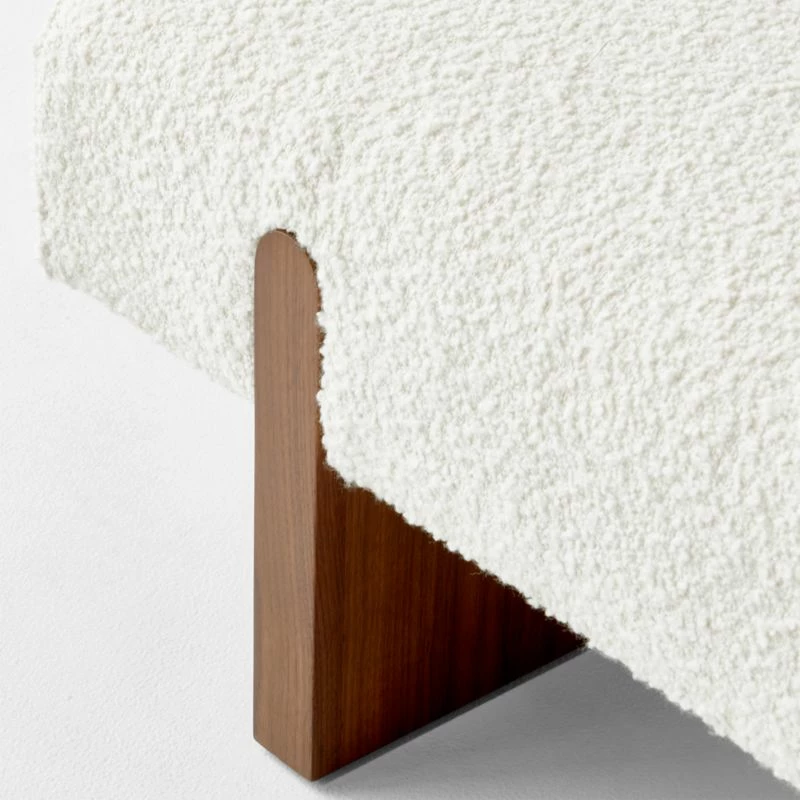 Socca White Boucle Upholstered Bench 67'' 7 Socca White Boucle Upholstered Bench 67'' - Image 5