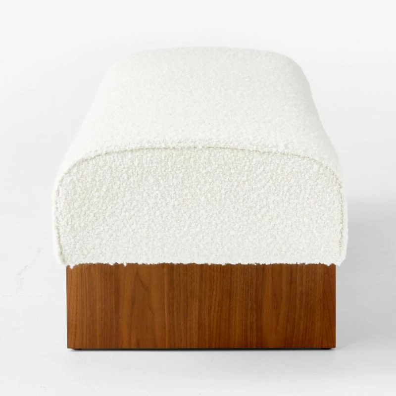 Socca White Boucle Upholstered Bench 67'' 6 Socca White Boucle Upholstered Bench 67'' - Image 4