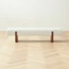 Socca White Boucle Upholstered Bench 67''