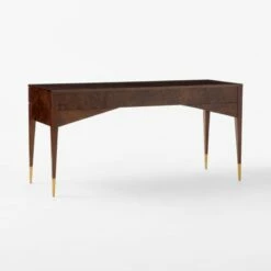 Spillo 2-Drawer Brown Burl Wood Desk -marin sHOP SpilloBrownBurlDesk3QBSSF23