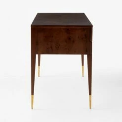 Spillo 2-Drawer Brown Burl Wood Desk -marin sHOP SpilloBrownBurlDeskSDSSF23