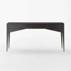 Spillo 2-Drawer Black Burl Wood Desk -marin sHOP SpilloBurlWoodDeskSOSSF22