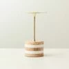 Stacked Marble And Brass Pillar Candle Holder Small -marin sHOP StackedMrblStandSmallSHF22