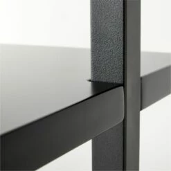 Stairway 2-Drawer Black Wall Mount Desk With Shelves 96'' -marin sHOP Stairway96inWideDeskBlkAVSSF21