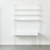 Stairway 2-Drawer White Wall Mount Desk With Shelves 96'' -marin sHOP Stairway96inWideDeskWhtSHF21