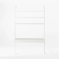 Stairway 2-Drawer White Wall Mount Desk With Shelves 96'' -marin sHOP Stairway96inWideDeskWhtSOSSF21