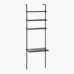 Stairway Black Wall Mount Desk With Shelves 96'' 10 Stairway Black Wall Mount Desk With Shelves 96'' -marin sHOP StairwayDeskBlackTall3QFS18