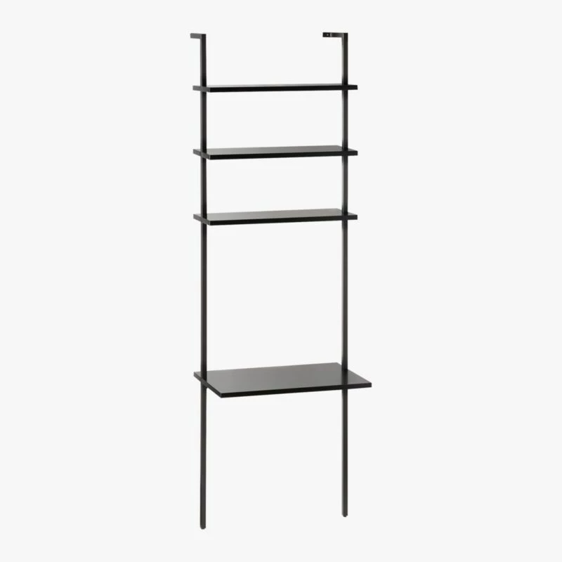 Stairway Black Wall Mount Desk With Shelves 96'' 6 Stairway Black Wall Mount Desk With Shelves 96'' - Image 4