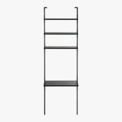 Stairway Black Wall Mount Desk With Shelves 96'' 9 Stairway Black Wall Mount Desk With Shelves 96'' -marin sHOP StairwayDeskBlackTallS18