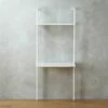 Stairway White Wall Mount Desk With Shelf 72.5''