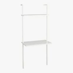 Stairway White Wall Mount Desk With Shelf 72.5'' -marin sHOP StairwayDeskWhiteShrt3QF15