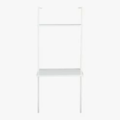 Stairway White Wall Mount Desk With Shelf 72.5'' -marin sHOP StairwayDeskWhiteShrtF15